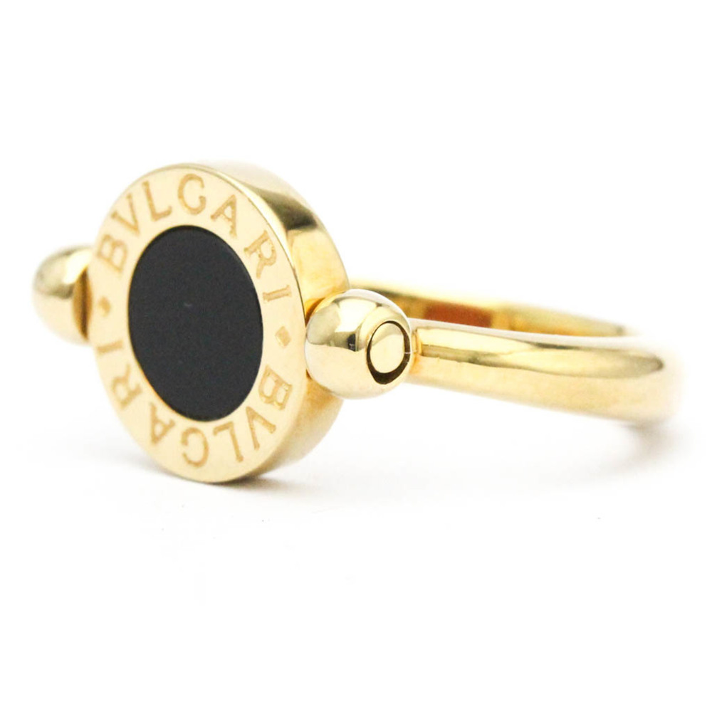 Polished BVLGARI BVLGARI-BVLGARI Flip Ring #6.5 Coral Onyx 18K Gold  BF562413 - Picture 2 of 6